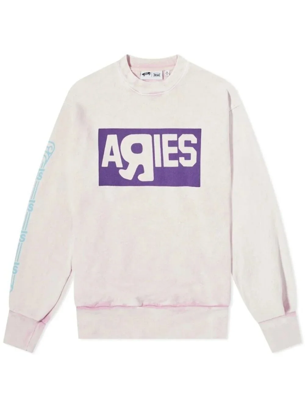 Vans Vault x Aries Crew Sweatshirt Pink Logo Garment Dyed Mens S NWT